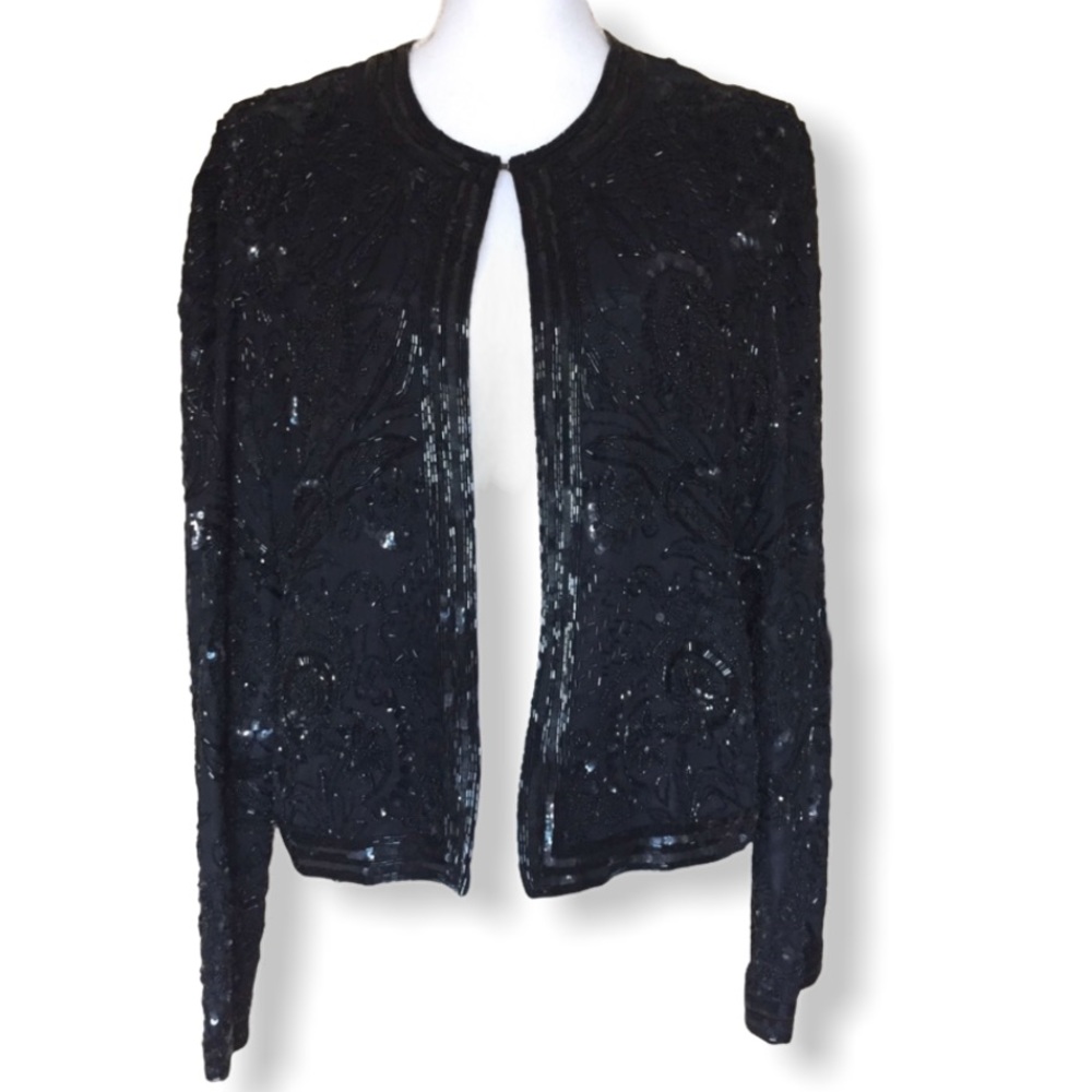 D’ore by Della Roufogali Sequin Silk Jacket